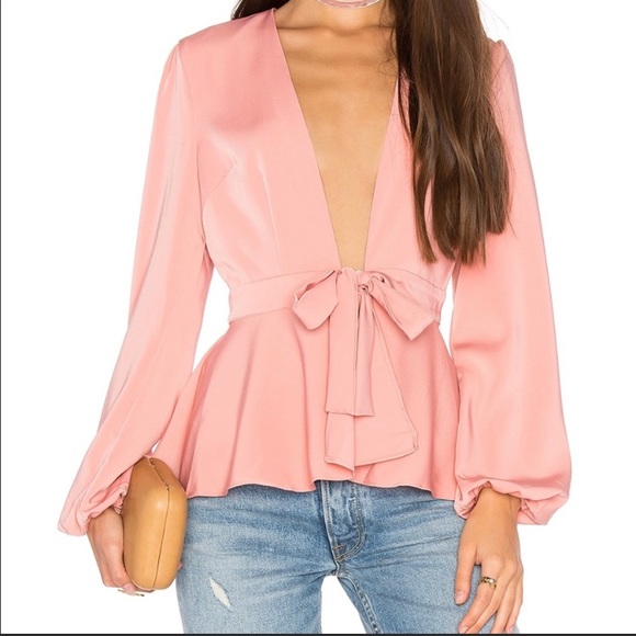 Majorelle Lea Top Pink Front Tie - Picture 3 of 5